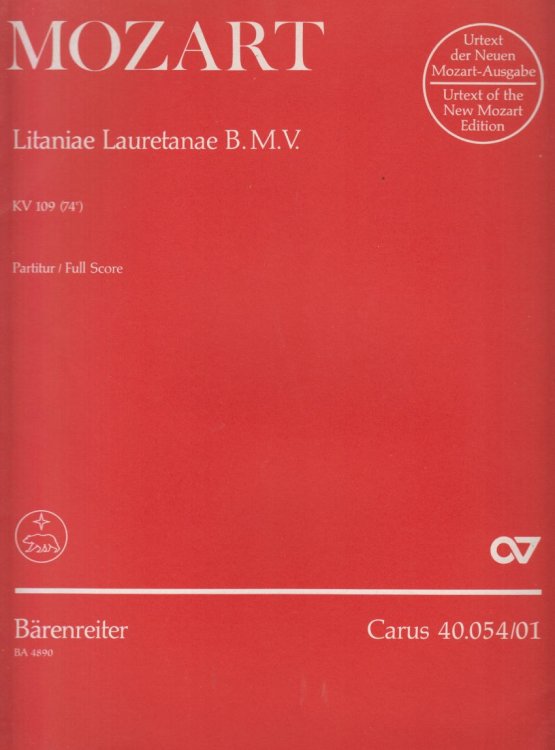 Litaniae Lauretanae B.M.V., KV 109 - Full Score