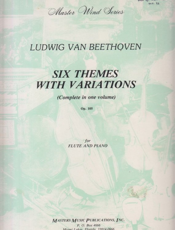 Six Themes with Variations, Op.105 - Flute & Piano