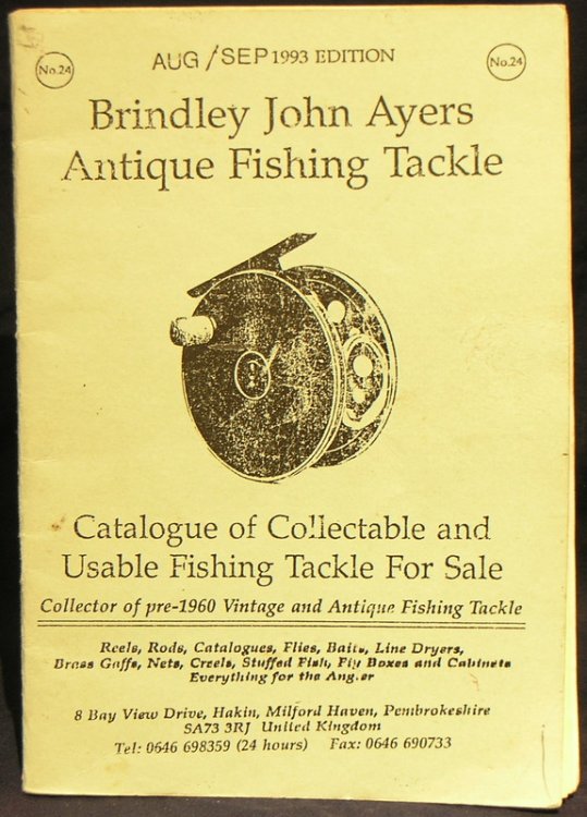 Brindley John Ayers Antique Fishing Tackle Catalogue Aug/Sep 1993 Ed.