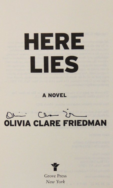 Here Lies (Signed on the Title Page)