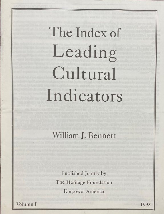 The Index of Leading Cultural Indicators - Volume I / 1993