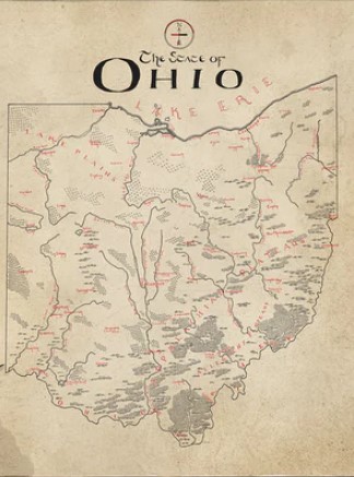 Ohio Aged Map 12x16