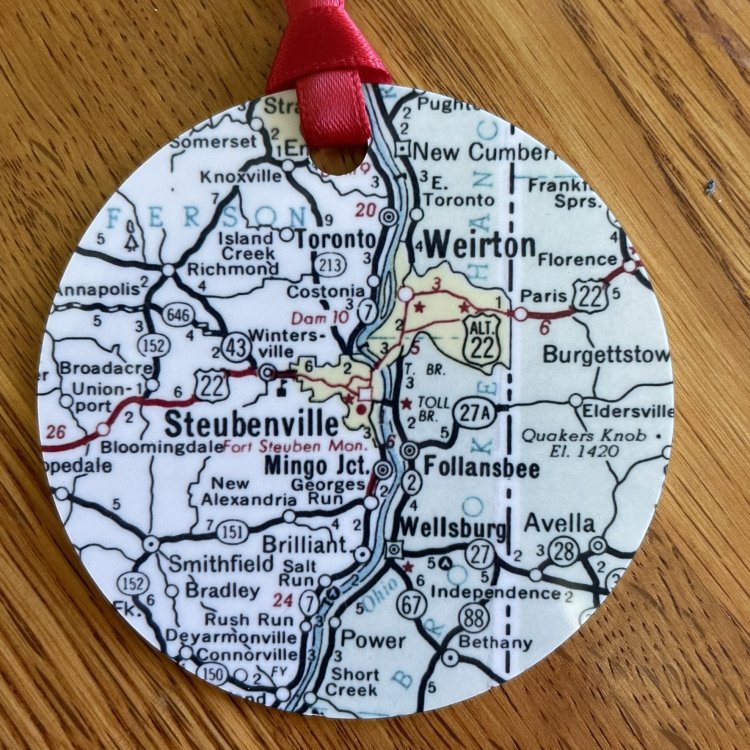 Ohio Valley Map Christmas Tree Ornament