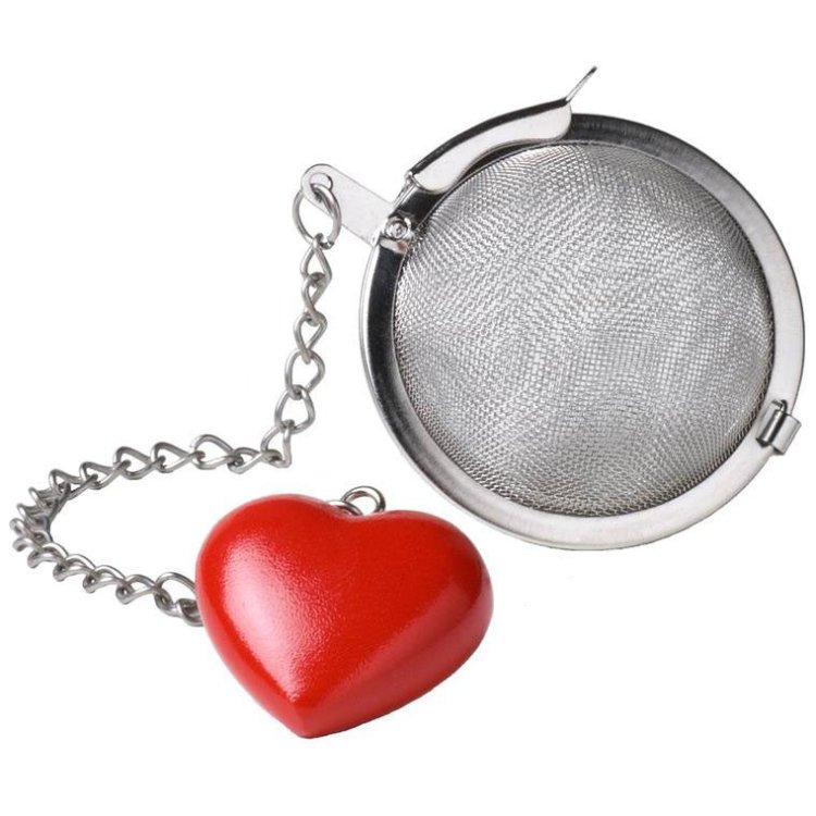 Red Heart Mesh Teaball - Loose Leaf Tea Strainer
