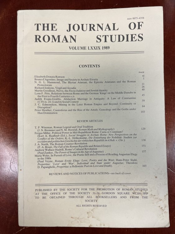 The Journal of Roman Studies, Volume LXXIX - 1989