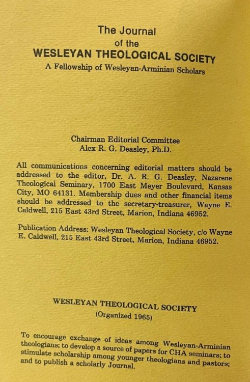 Wesleyan Theological Journal - Spring 1983 (Volume 18, Number 1)
