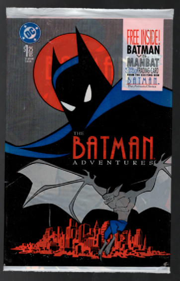 The Batman Adventures Factory sealed bag with Trading Card vs Man-Bat 1993