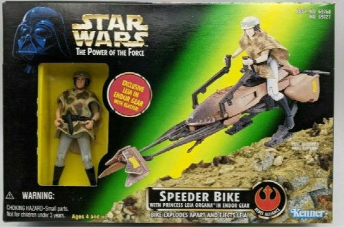 Vintage 1997 Kenner Star Wars POTF Imperial Speeder Bike w/Leia Sealed New NIB