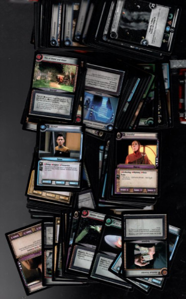 Over 130+ Star Trek Customizable card games random,Loose and in a clear palstic box