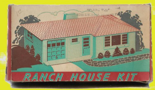 Vintage O Scale Plasticville Pink Ranch House Building