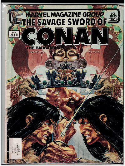 Savage Sword of Conan #93, 1983, Marvel, Robert E Howard; R Nebres inks