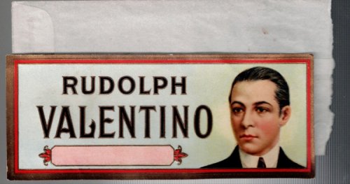 Rudolph Valentino silent film movie star cigar label