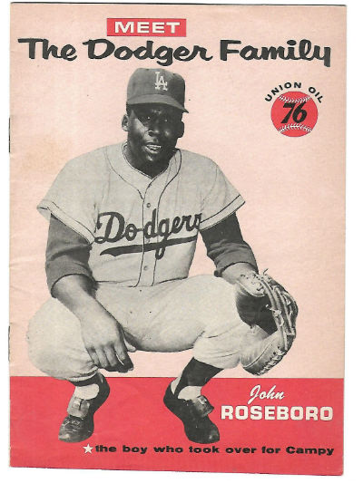 John Roseboro 1960 Meet The Dodger Family Union Oil 76 Booklet Dodgers