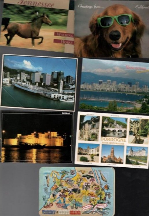 20 travel postcards written on