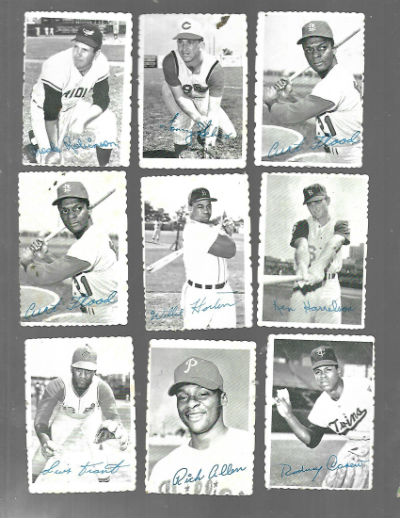 1969 Topps Deckle Edge Baseball Cards set of 9 of 33