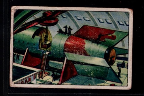 1951 Bowman Jets, Rockets & Spacemen # 2 Seeing a Rocket Built<br/>Trading card