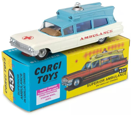 Superior Ambulance on Cadillac Chassis - No. 437 - CORGI Reissue - NIB W/ COA