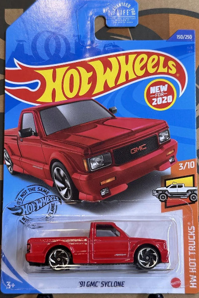 Hot Wheels '91 GMC Syclone 1/64 Die Cast Car HW Hot Trucks 3/10 150/250