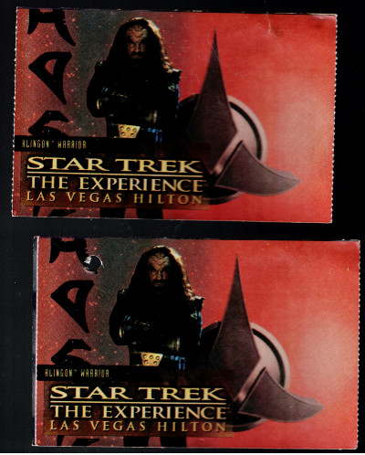Star Trek The Experience Las Vegas Hilton Ticket Stub Lot of 2 ;7/19/03