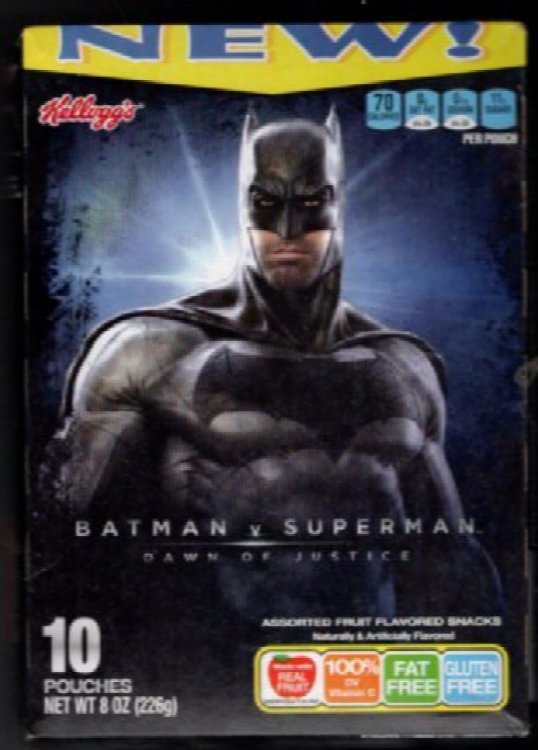 BATMAN V SUPERMANFRUIT SNACKS2016KELLOGG'Sin boxSEALEDDC COMICS