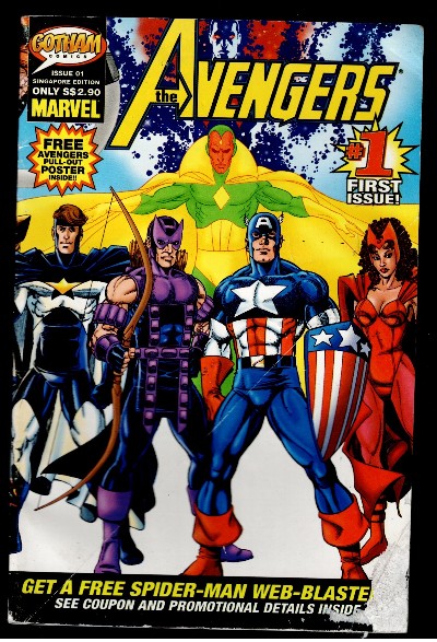 Avengers #1 First GOTHAM Marvel COMIC Ultra Rare English Singapore variant
