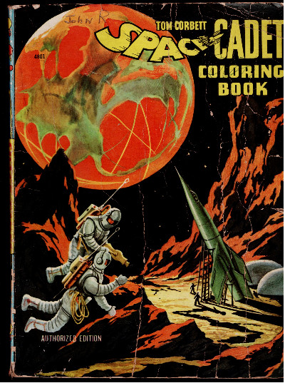 TOM CORBETT SPACE CADET rocket ship astronaut 1953 comic coloring book