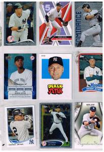 Set of 9 different Derek Jeter cards in sleeve
