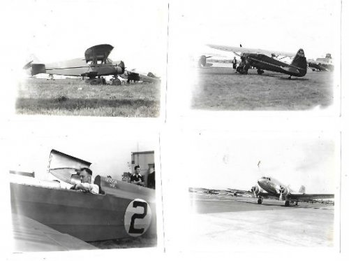 4 small photos of vintage airplanes