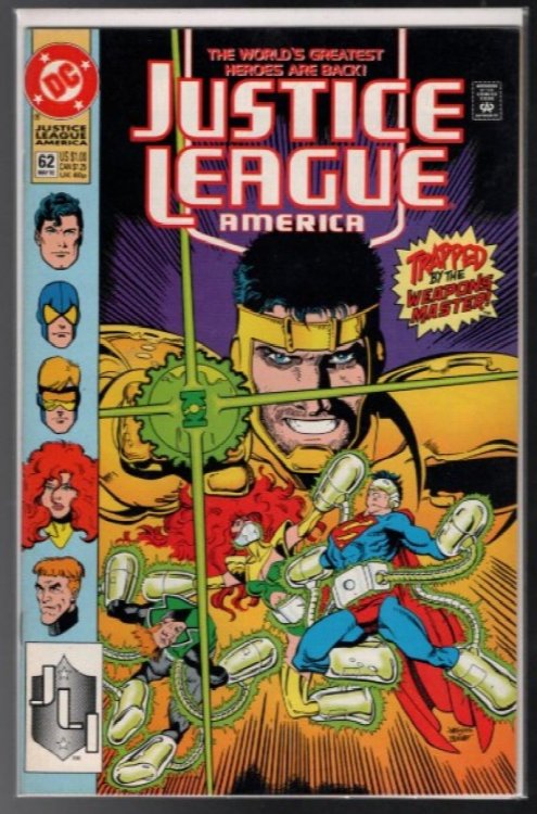 Justice League America Comic 62 Cover A First Print 1992 Dan Jurgens Guice DC .