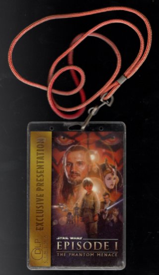 Star Wars : Episode 1;The Phantom Menace pass and film stub