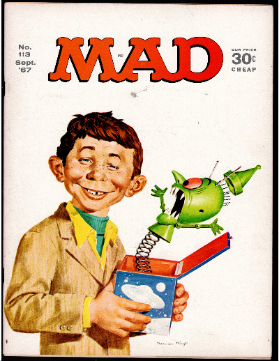 Vintage September 1967 Mad Magazine #113 Alien in the Box Cover
