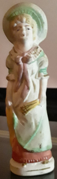 OCCUPIED JAPAN VINTAGE FIGURINE PORCELAIN CERAMIC WOMAN GIRL LADY 4-7/8