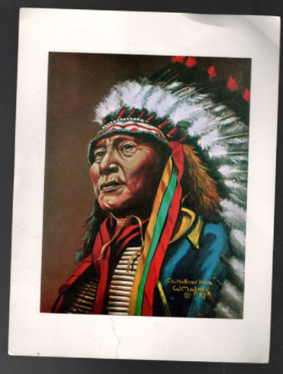 Chief Hollow Horn Color Print