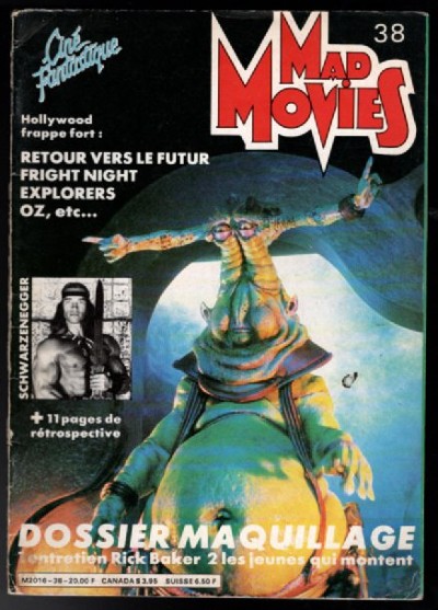 Mad Movies 38 Magazine, Explorers, Oz, Schwarzenegger, November 85
