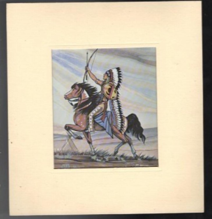 Vintage Apache Artist Frank Vigil Silkscreen - 6.5