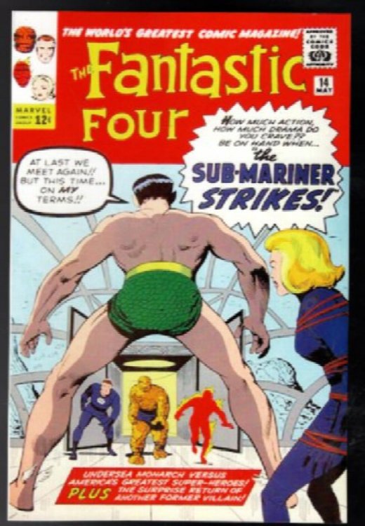 FANTASTIC FOUR #14 Cover Facsimile other side blak on stiff card stock