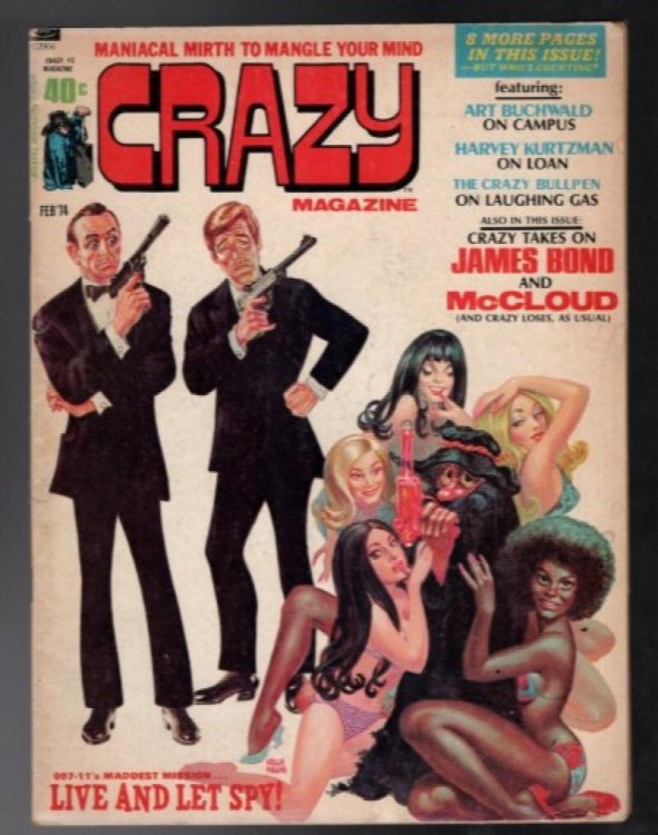 CRAZY humor magazine #2 (1974) Marvel Comics B&W VG/VG+