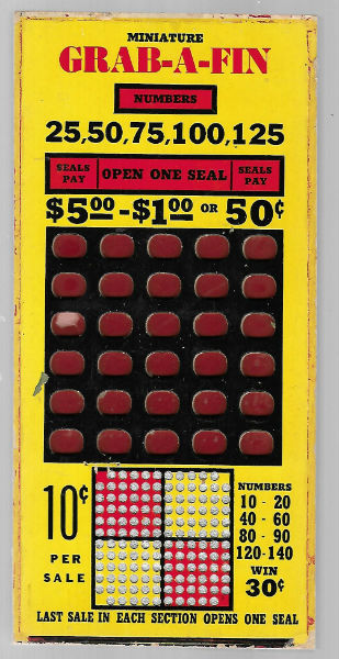 Grab-a-fin:vintage gambling punch board