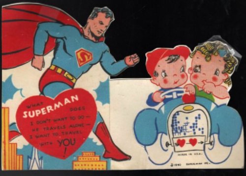 RARE Vintage 1940 VALENTINE'S Day Card 6.5