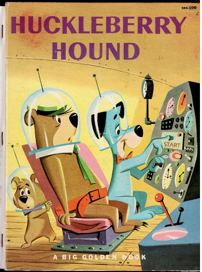 A BIG Golden Book Huckleberry Hound Builds a Rocket Ship Golden Press 1960 VG/FN