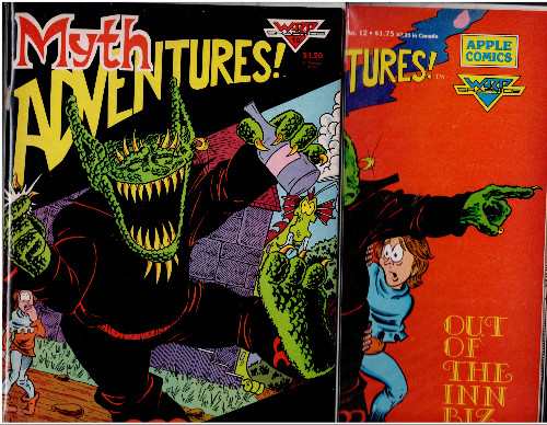 MYTH ADVENTURES #10 and #12 LET'S PARTY WARP * APPLE 1986 NICE!!!