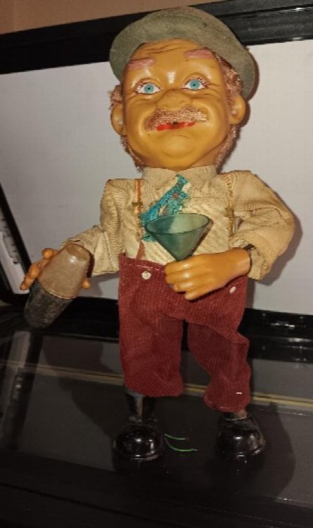 Rosco Charley Weaver Battery Powered Bartender Tin Toy Non Working AS IS