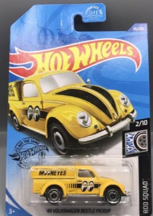 Hot Wheels 49 VOLKSWAGEN BEETLE PICKUP 2/10 ROD SQUAD Yellow 95/250