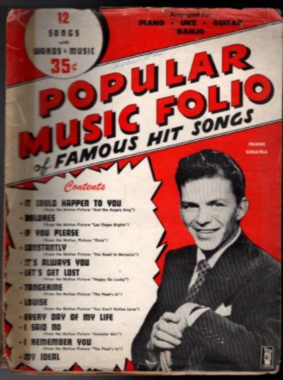 1941 Popular Music Folio Frank Sinatra, 26 pages, Vintage Sheet Music