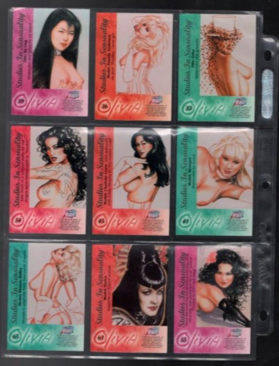 9 Olivia Chrome Studies in Sensuality trading cards Comic Images 1995