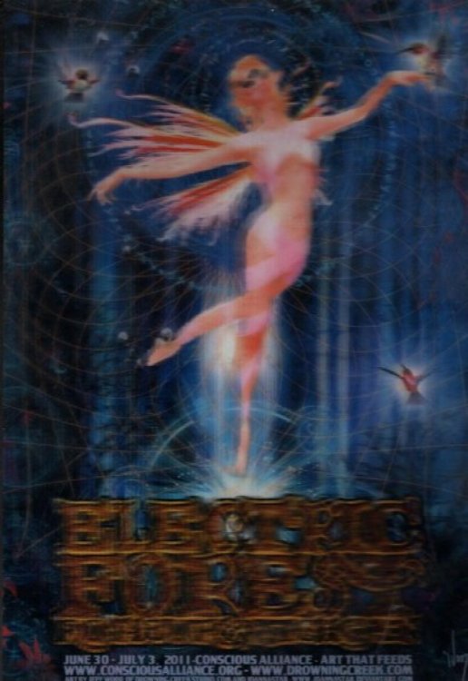 SCI TIESTO BASSNECTAR ELECTRIC FOREST CONCERT POSTER 2011