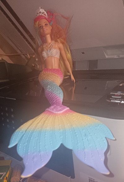 Barbie Mermaid Red and Blonde wit rainbow tale