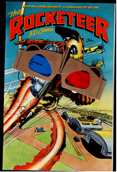 THE ROCKETEER 3D COMIC 6.0 WITH 3 D GLASSES NEAL ADAMS ART. No cassette