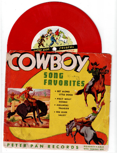 VINTAGE PETER PAN RECORDS COWBOY SONG FAVORITES 1950