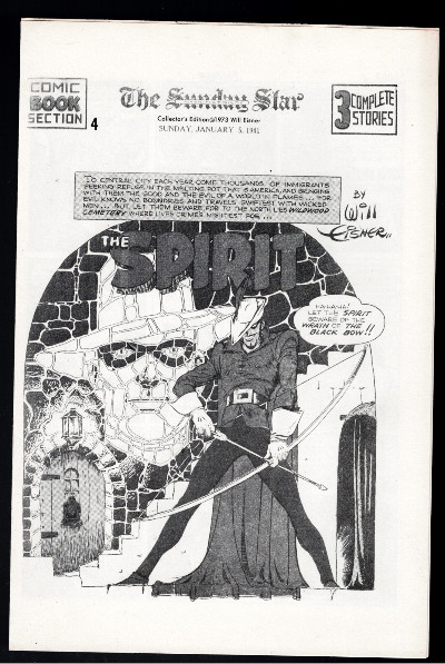 The Spirit:The Sunday Star,January 5,1941.<br/>Collector's edition 1973 Will Eisner<br/>Comic book section